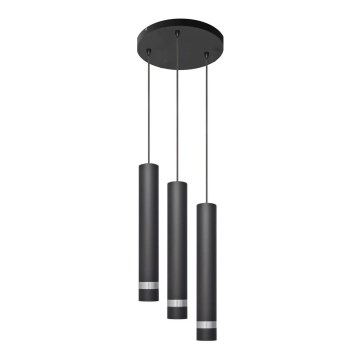 LED-Hängeleuchte TUBA 3xGU10/4,8W/230V schwarz/glänzendes Chrom