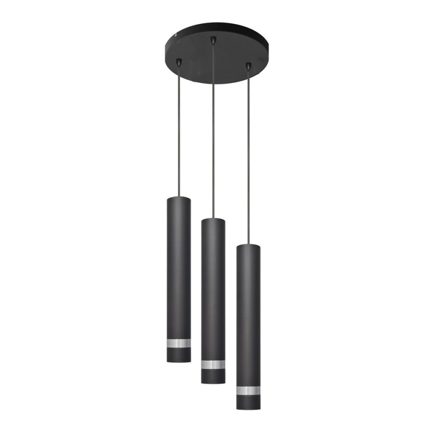 LED-Hängeleuchte TUBA 3xGU10/4,8W/230V schwarz/glänzendes Chrom