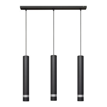 LED-Hängeleuchte TUBA 3xGU10/4,8W/230V schwarz/glänzendes Chrom