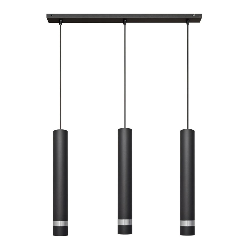 LED-Hängeleuchte TUBA 3xGU10/4,8W/230V schwarz/glänzendes Chrom