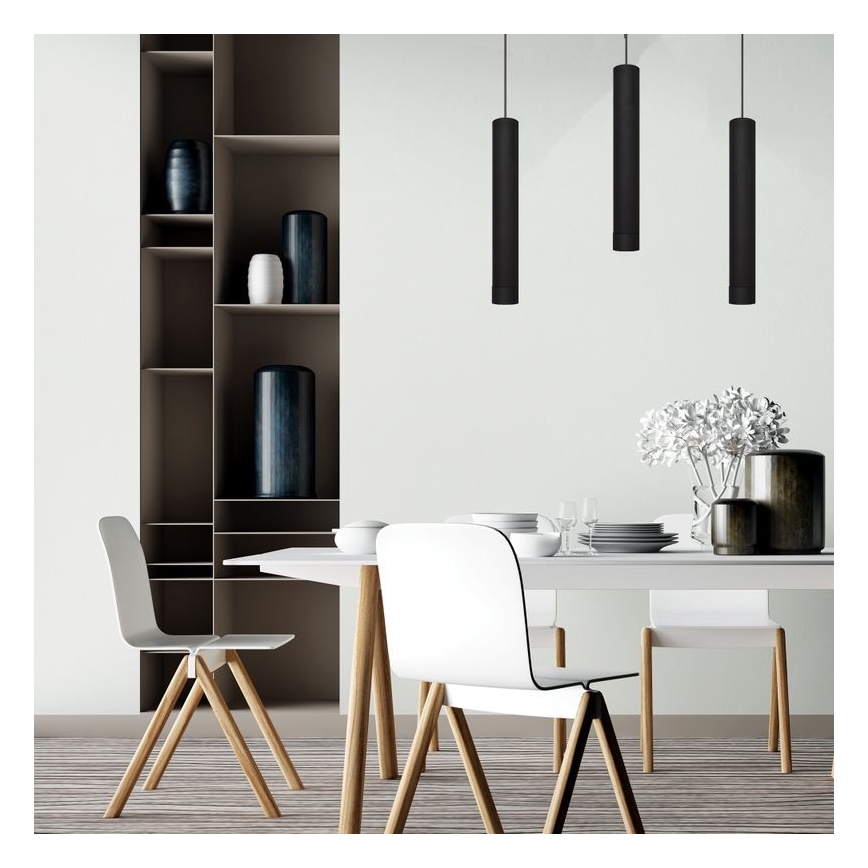 LED Hängeleuchte TUBA 3xGU10/4,8W/230V schwarz