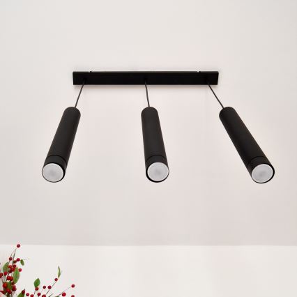 LED Hängeleuchte TUBA 3xGU10/4,8W/230V schwarz