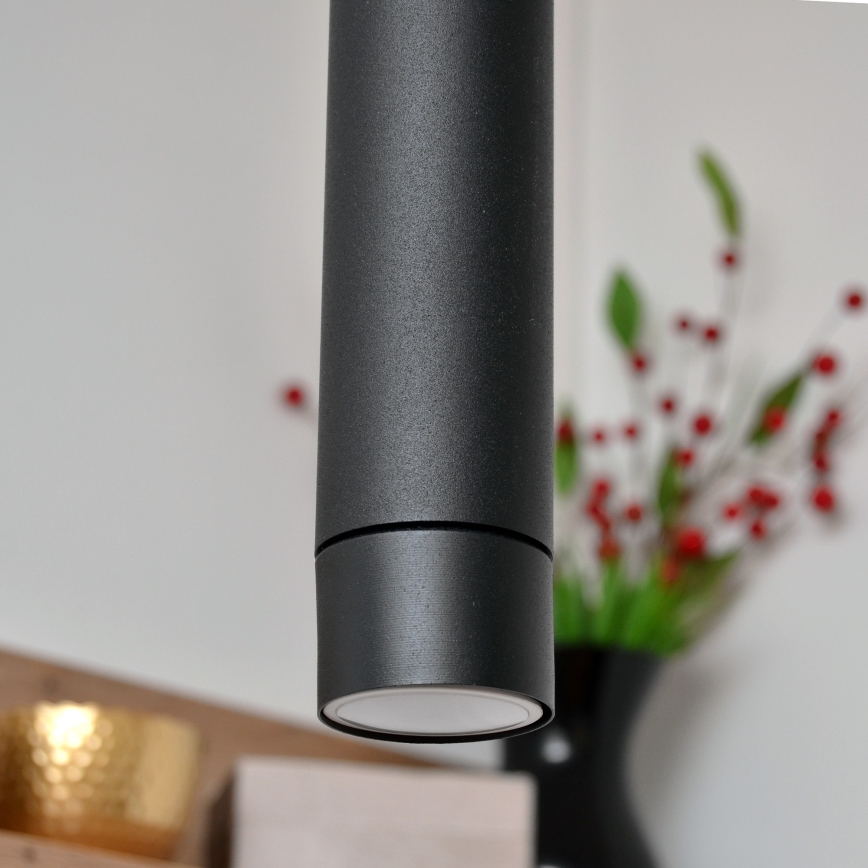 LED Hängeleuchte TUBA 3xGU10/4,8W/230V schwarz