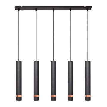 LED Hängeleuchte TUBA 5xGU10/6,5W/230V schwarz/kupfer