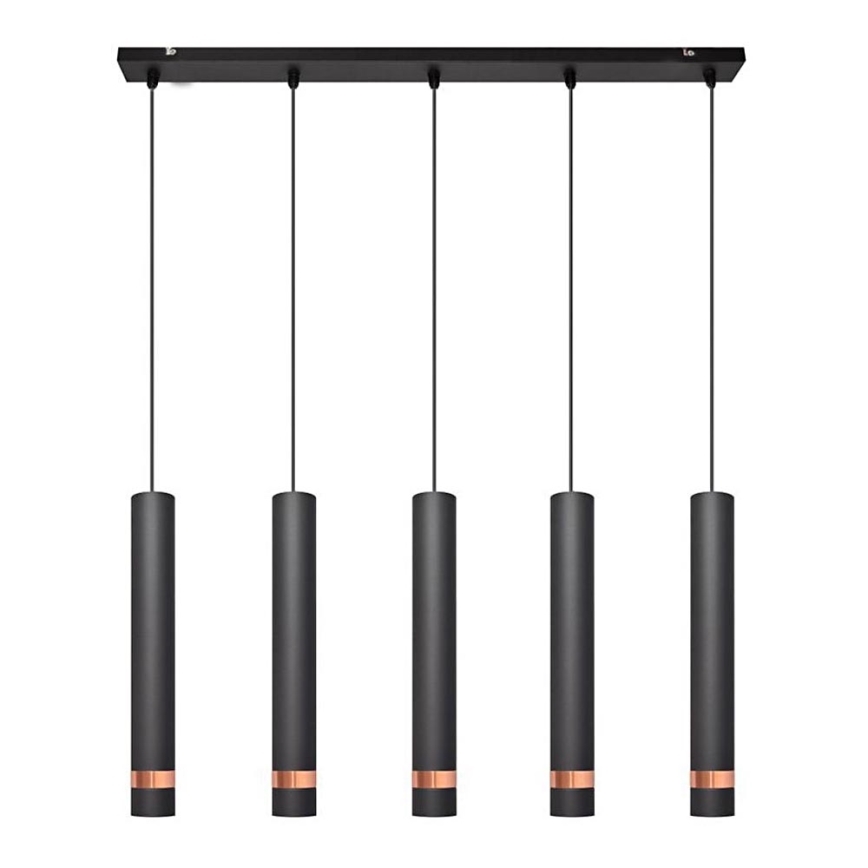 LED Hängeleuchte TUBA 5xGU10/6,5W/230V schwarz/kupfer