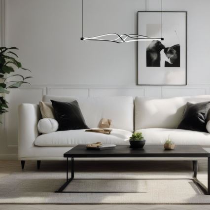 LED-Hängeleuchte TWISTER LED/56W/230V schwarz