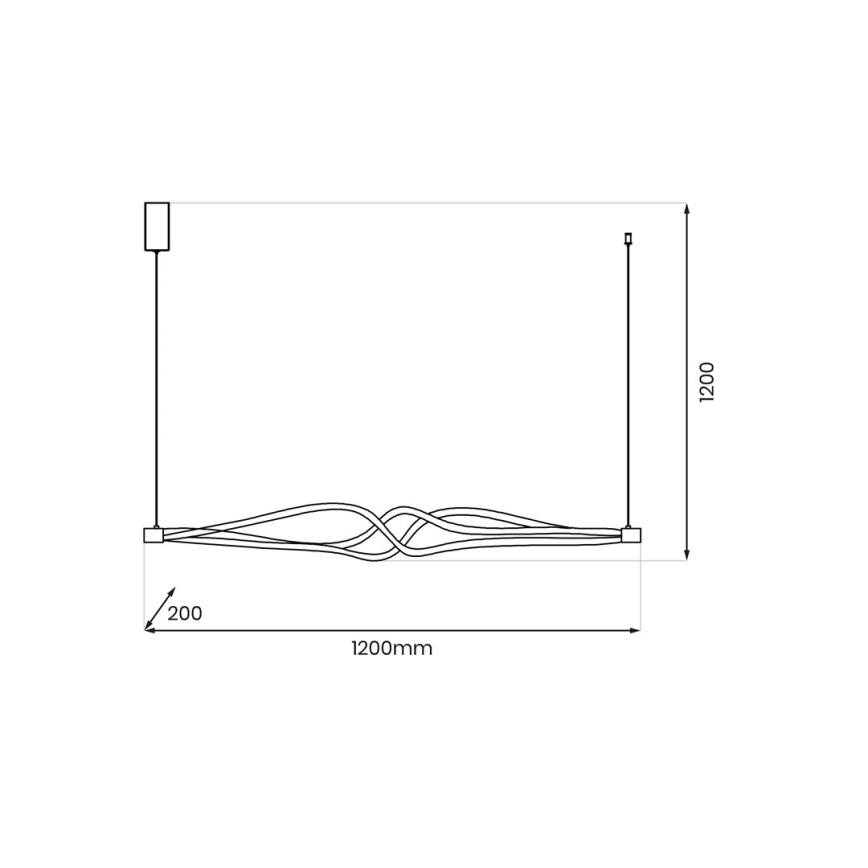 LED-Hängeleuchte TWISTER LED/56W/230V schwarz