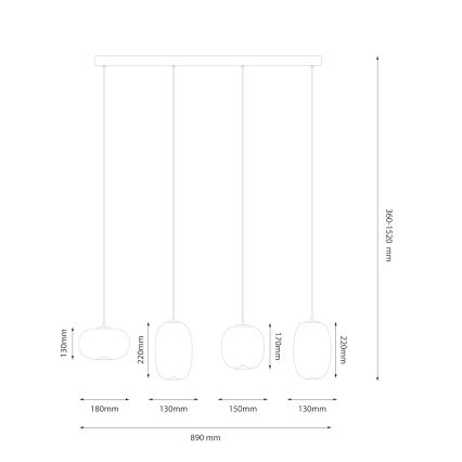 LED-Hängeleuchte VASO LED/15W/230V golden/rauchig