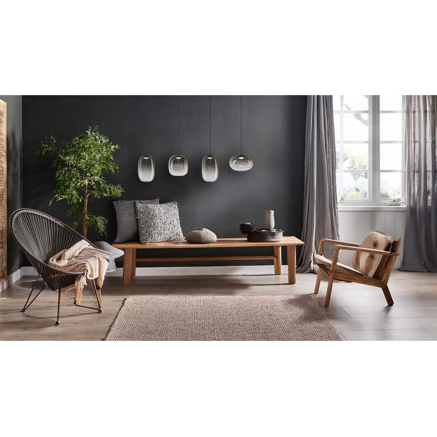 LED-Hängeleuchte VASO LED/15W/230V schwarz/rauchig