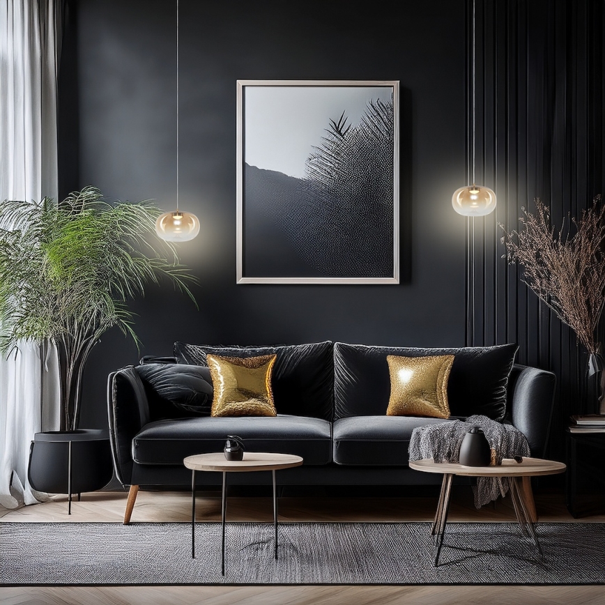 LED-Hängeleuchte VASO LED/4W/230V d 18 cm golden/rauchig