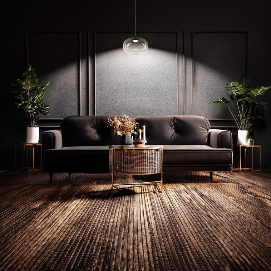 LED-Hängeleuchte VASO LED/4W/230V d 18 cm schwarz/rauchig