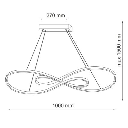 LED-Hängeleuchte ZUMBA LED/50W/230V golden