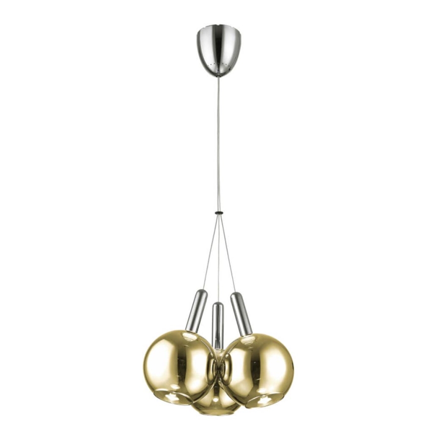 LED-Hängeleuchter 3xLED/5W230V gold/chrom-matt