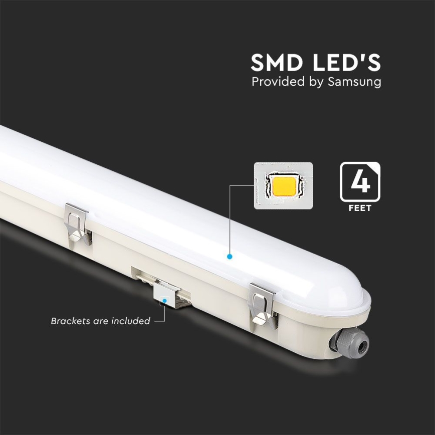 LED-Hochleistungs-Leuchtstofflampe mit Notfallmodul EMERGENCY LED/36W/230V 6500K 120cm IP65