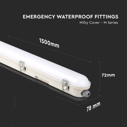 LED-Hochleistungs-Leuchtstofflampe EMERGENCY LED/48W/230V 4000K 150cm IP65