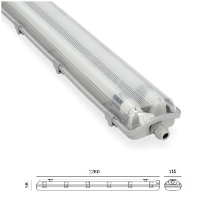 LED-Hochleistungs-Leuchtstofflampe T8 2xG13/18W/230V 6500K IP65