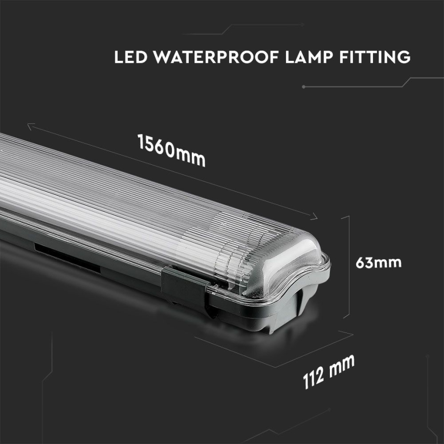 LED-Hochleistungs-Leuchtstofflampe T8 2xG13/22W/230V IP65 6400K 156 cm