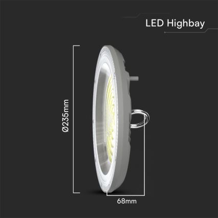 LED-Hochleistungsleuchte High Bay LED/100W/230V 3000/4000/6500K IP65 ø 23,5 cm