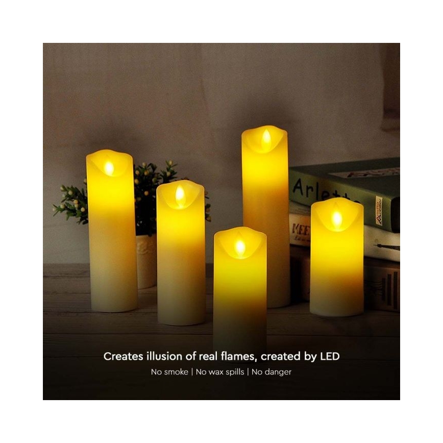 LED-Kerze LED/2xAA warmweiβ 11 cm