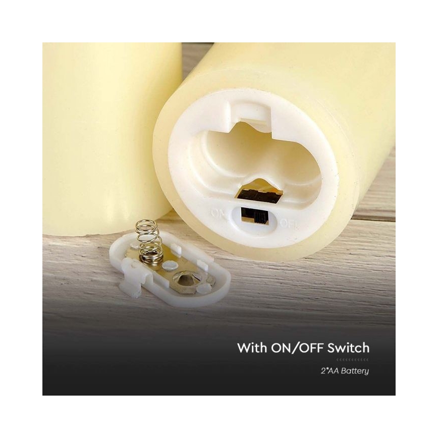LED-Kerze LED/2xAA warmweiβ 11 cm