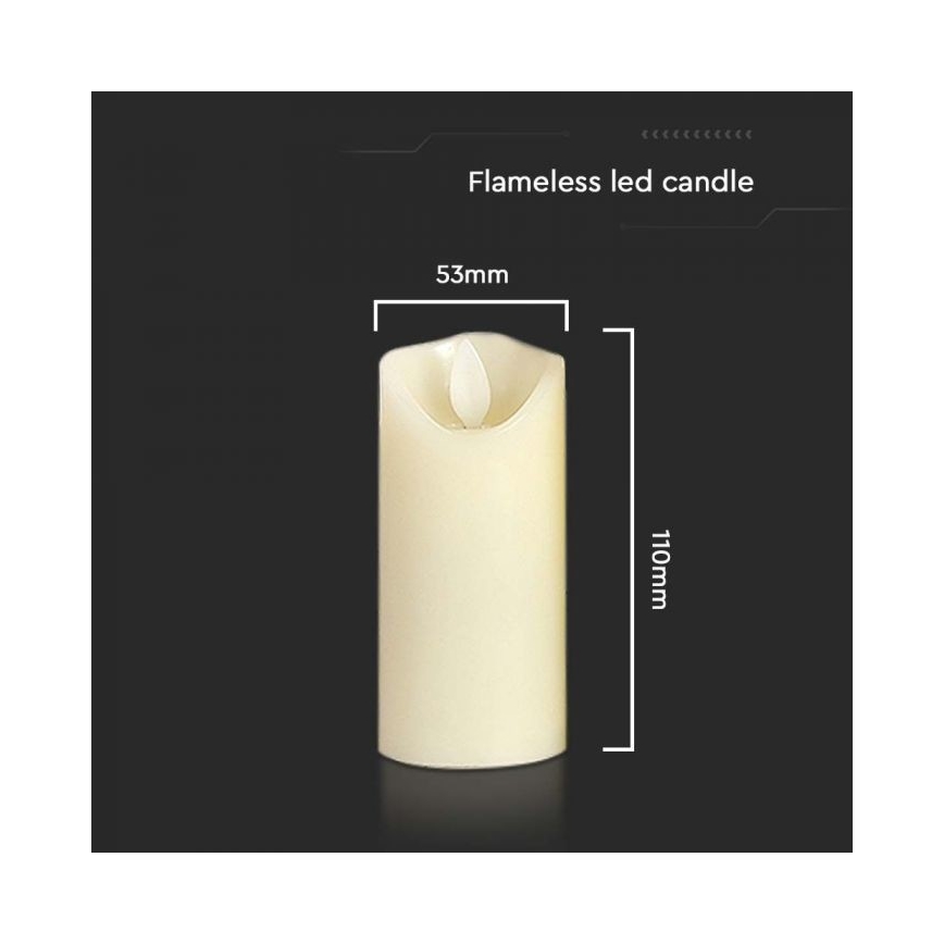 LED-Kerze LED/2xAA warmweiβ 11 cm