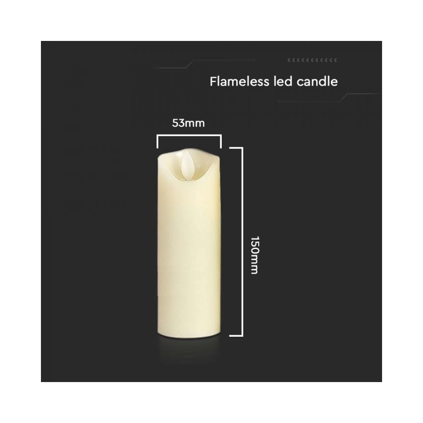 LED-Kerze LED/2xAA warmweiβ 15 cm