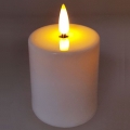 LED-Kerze LED/2xAA warmweiβ 9 cm weiß