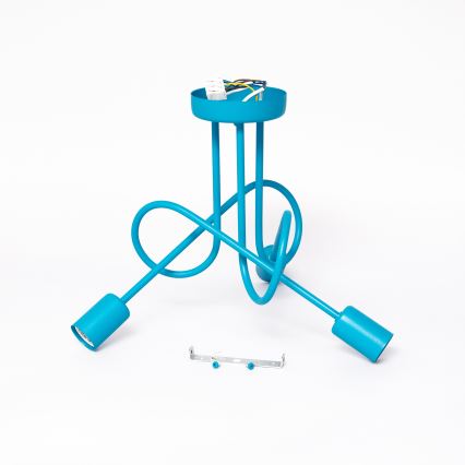 LED Kinder-Aufputz-Deckenleuchte OXFORD 3xE27/15W/230V blau