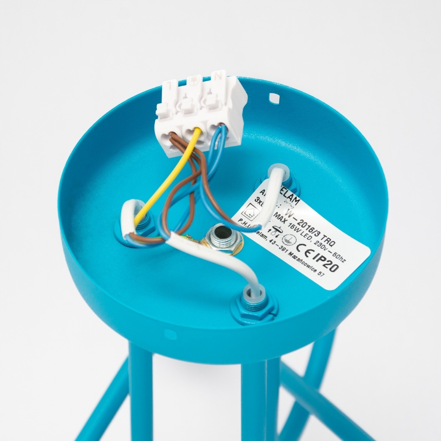 LED Kinder-Aufputz-Deckenleuchte OXFORD 3xE27/15W/230V blau