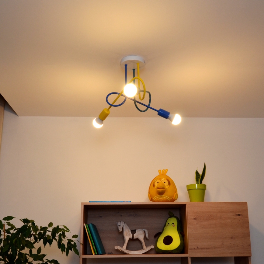 LED Kinder-Deckenleuchte OXFORD 3xE27/15W/230V