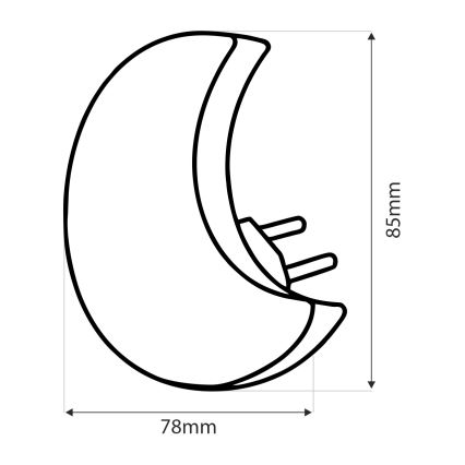 LED Kinder-Nachtlicht mit Dämmerungssensor LED/0,5W/230V Mond