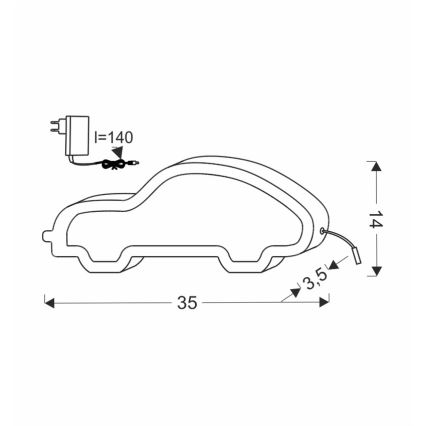 LED Kinder-Schreibtischlampe CAR LED/11W/230V rosa