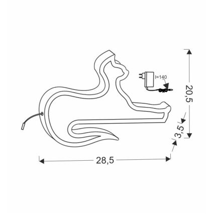 LED-Kinder-Schreibtischlampe CAT LED/13W/230V schwarz
