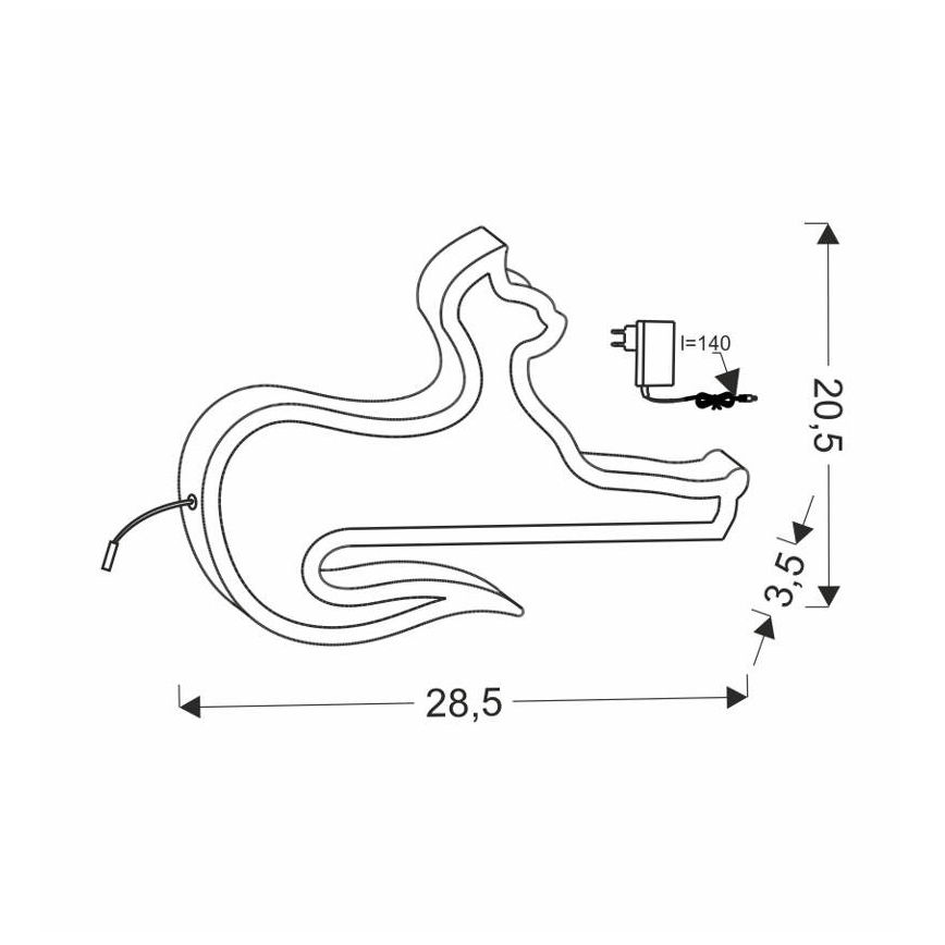 LED-Kinder-Schreibtischlampe CAT LED/13W/230V schwarz