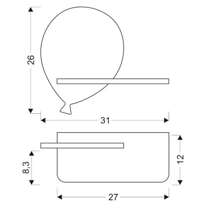 LED-Kinder-Wandleuchte mit Ablage BALLOON LED/4W/230V gelb/Holz