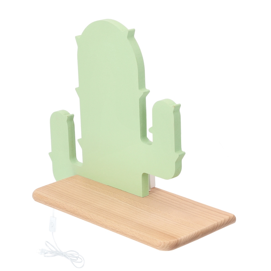 LED-Kinder-Wandleuchte mit Ablage CACTUS LED/4W/230V grün/Holz