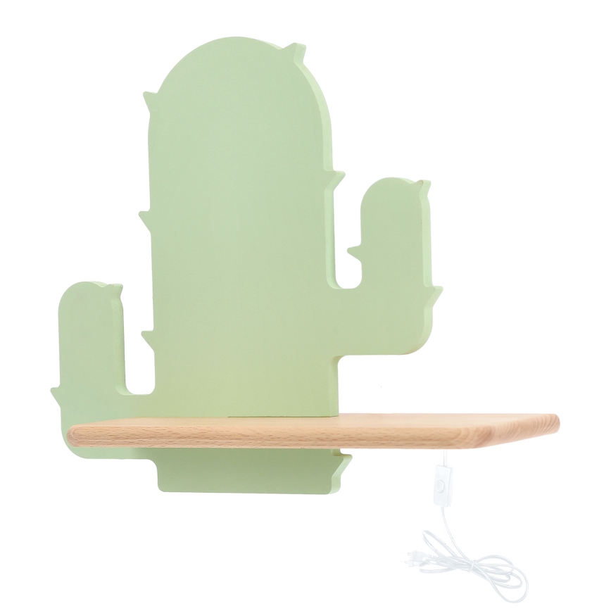 LED Kinder-Wandleuchte mit Ablage CACTUS LED/4W/230V grün/Holz,