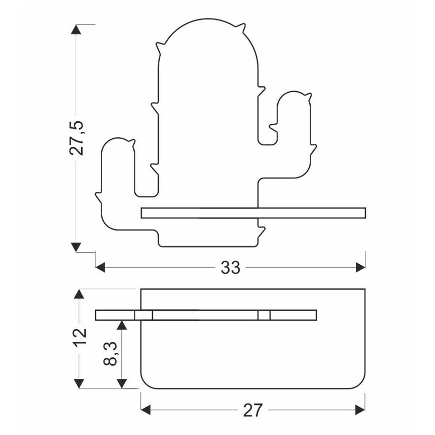 LED Kinder-Wandleuchte mit Ablage CACTUS LED/4W/230V grün/Holz,