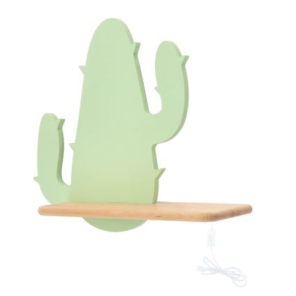 LED-Kinder-Wandleuchte mit Ablage CACTUS LED/4W/230V grün/Holz