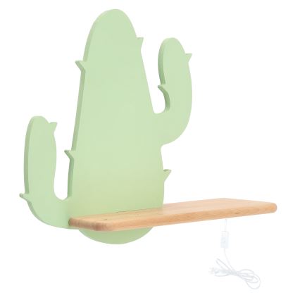 LED Kinder-Wandleuchte mit Ablage CACTUS LED/4W/230V grün/Holz,