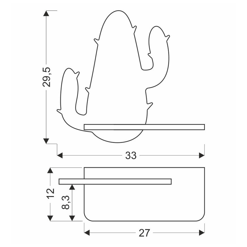 LED-Kinder-Wandleuchte mit Ablage CACTUS LED/4W/230V grün/Holz
