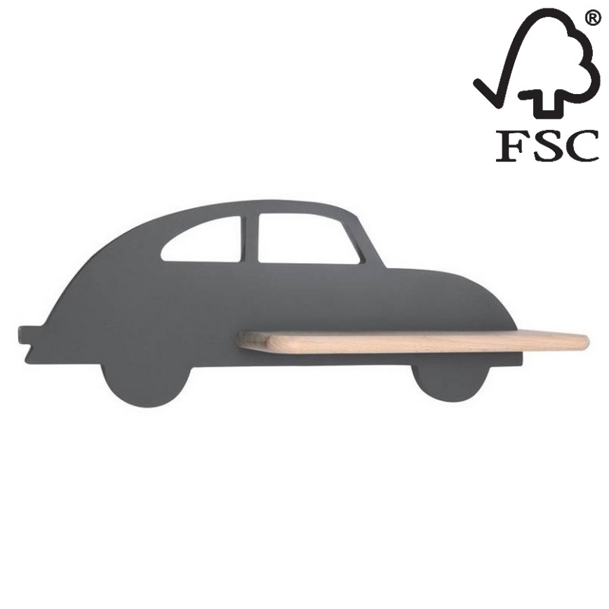 LED-Kinder-Wandleuchte mit Ablage CAR LED/5W/230V grau/Holz