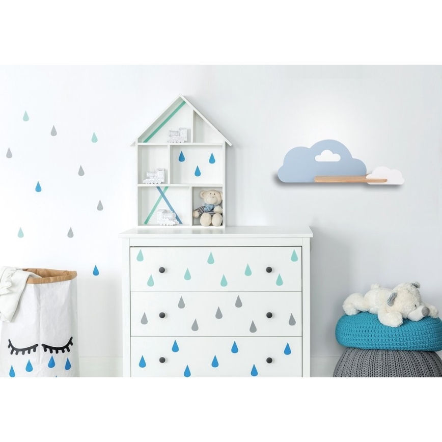 LED-Kinder-Wandleuchte mit Ablage CLOUD LED/5W/230V blau/weiß
