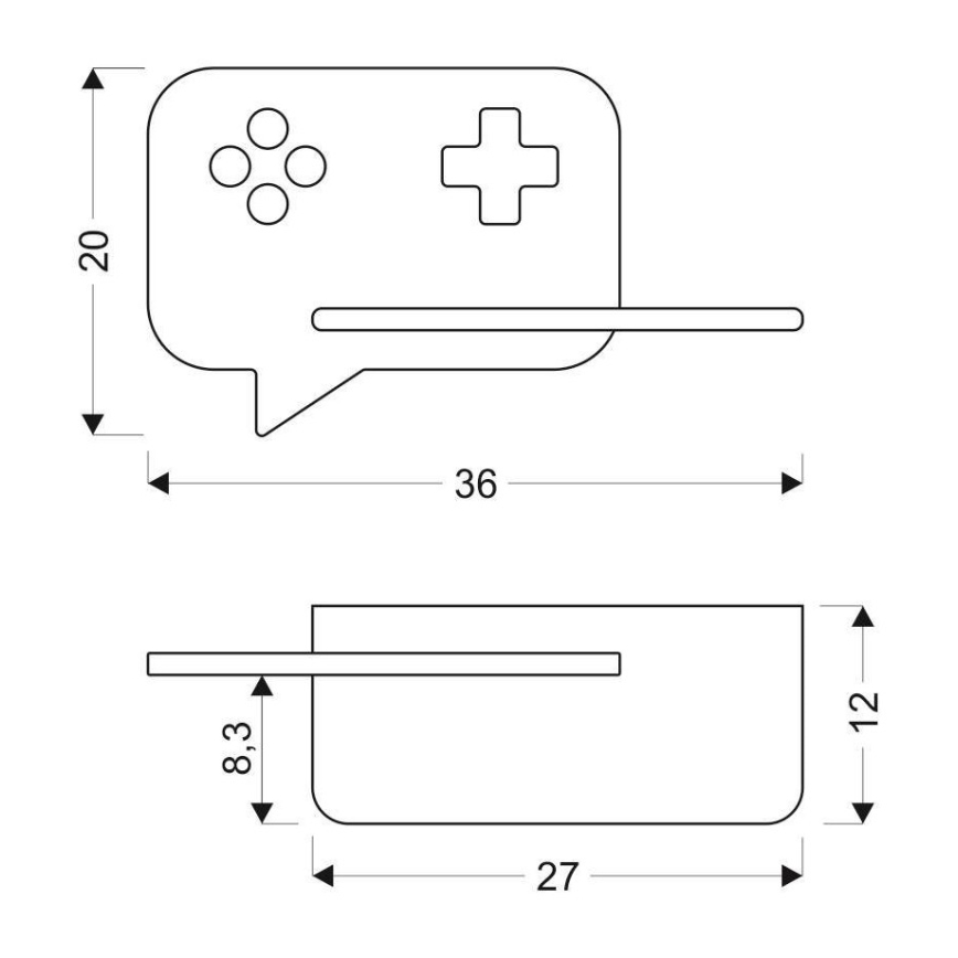 LED-Kinder-Wandleuchte mit Ablage CONSOLE LED/5W/230V grün