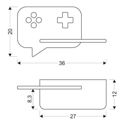 LED Kinder-Wandleuchte mit Ablage CONSOLE LED/5W/230V schwarz,