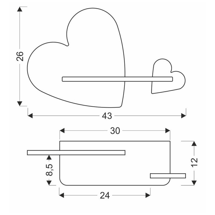LED-Kinder-Wandleuchte mit Ablage HEART LED/5W/230V rosa/weiß/Holz