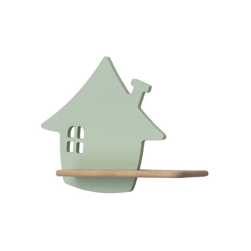 LED-Kinder-Wandleuchte mit Ablage HOUSE LED/4W/230V grün/Holz