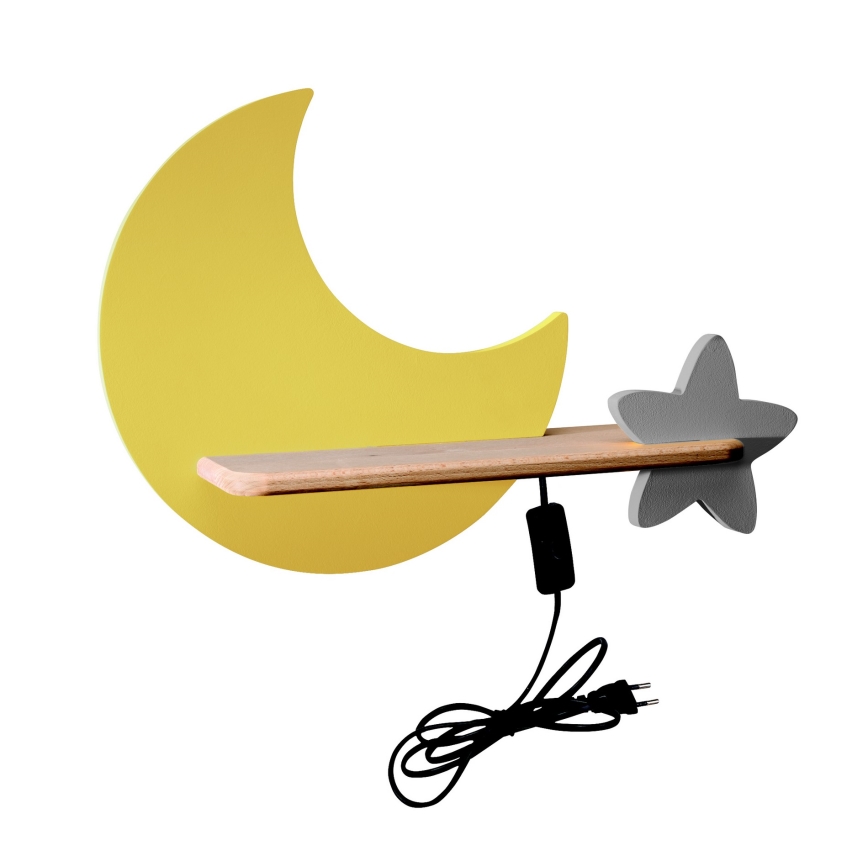 LED-Kinder-Wandleuchte mit Ablage MOON LED/5W/230V