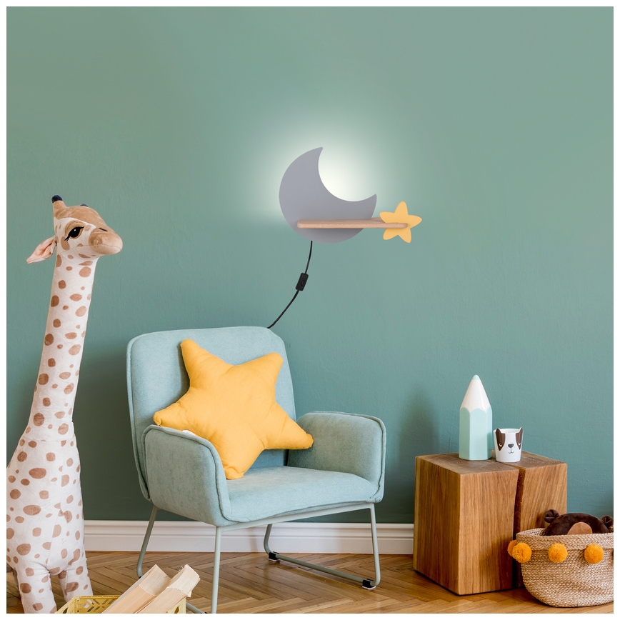 LED Kinder-Wandleuchte mit Ablage MOON LED/5W/230V,