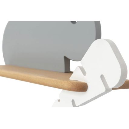 LED-Kinder-Wandleuchte mit Ablage RABBIT LED/4W/230V grau/weiß/Holz